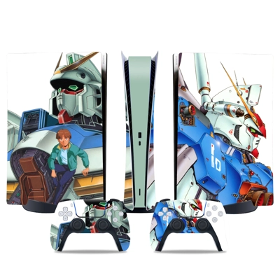 Gundam decal skin for PS5 Digital Console and two Controll.. Gundam decal skin for PS5 Digital Console and two Controll..