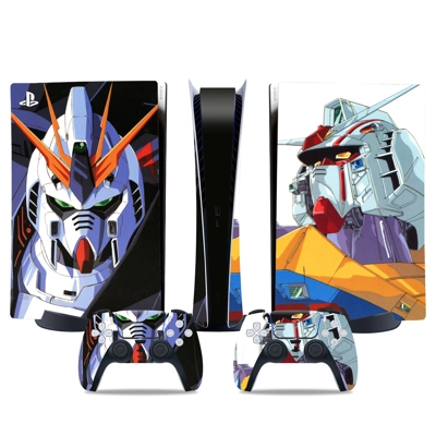 Gundam decal skin for PS5 Digital Console and two Controllers