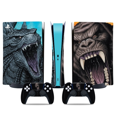 Godzilla vs Kong decal skin for PS5 Digital Console and two Controllers