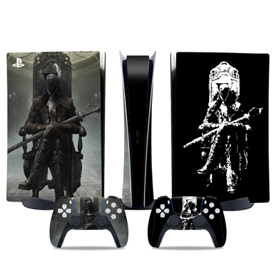 Bloodborne decal skin for PS5 Digital Console and two Controllers