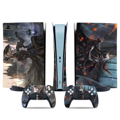 Bloodborne decal skin for PS5 Digital Console and two Controllers
