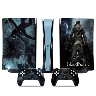 Bloodborne decal skin for PS5 Digital Console and two Cont.. Bloodborne decal skin for PS5 Digital Console and two Cont..