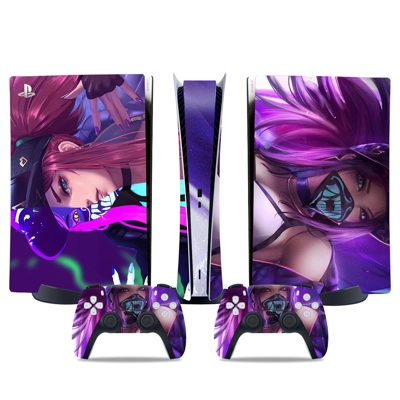 Cyberpunk decal skin for PS5 Digital Console and two Contr.. Cyberpunk decal skin for PS5 Digital Console and two Contr..