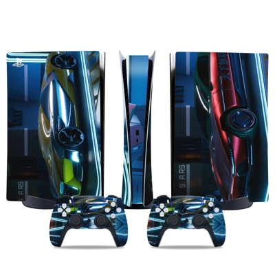 Cyberpunk decal skin for PS5 Digital Console and two Contr.. Cyberpunk decal skin for PS5 Digital Console and two Contr..
