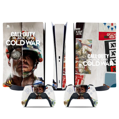 Black ops Cold War decal skin for PS5 Digital Console and two Controllers