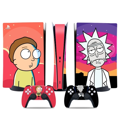 Rick and Morty decal skin for PS5 Digital Console and two .. Rick and Morty decal skin for PS5 Digital Console and two ..