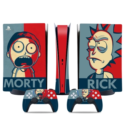 Rick and Morty decal skin for PS5 Digital Console and two Controllers