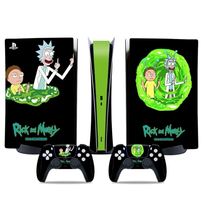 Rick and Morty decal skin for PS5 Digital Console and two .. Rick and Morty decal skin for PS5 Digital Console and two ..