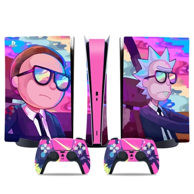 Rick and Morty decal skin for PS5 Digital Console and two .. Rick and Morty decal skin for PS5 Digital Console and two ..
