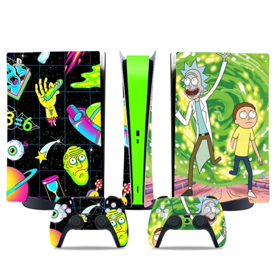 Rick and Morty decal skin for PS5 Digital Console and two .. Rick and Morty decal skin for PS5 Digital Console and two ..