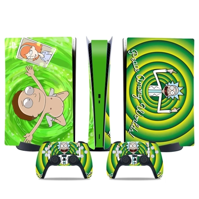 Rick and Morty decal skin for PS5 Digital Console and two .. Rick and Morty decal skin for PS5 Digital Console and two ..