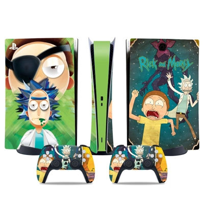 Rick and Morty decal skin for PS5 Digital Console and two Controllers