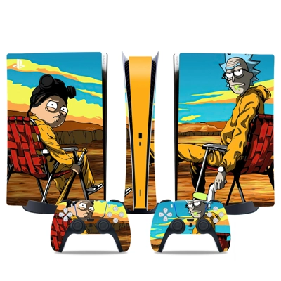 Rick and Morty decal skin for PS5 Digital Console and two .. Rick and Morty decal skin for PS5 Digital Console and two ..