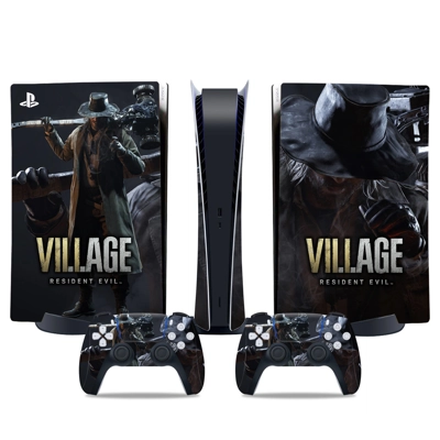 Resident Evil Village decal skin for PS5 Digital Console and two Controllers