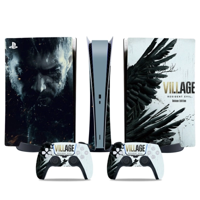 Resident Evil Village decal skin for PS5 Digital Console and two Controllers