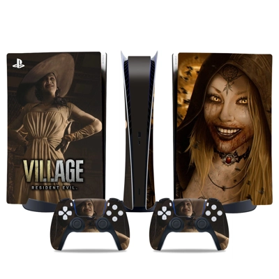 Resident Evil Village decal skin for PS5 Digital Console and two Controllers