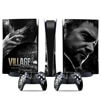 Resident Evil Village decal skin for PS5 Digital Console and two Controllers
