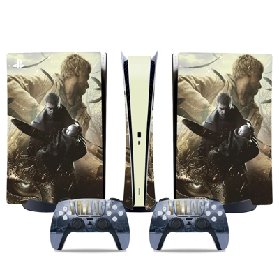 Resident Evil Village decal skin for PS5 Digital Console and two Controllers