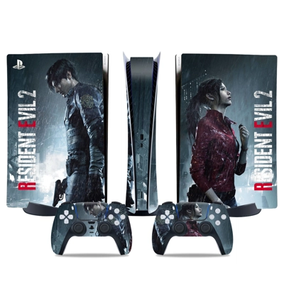 Resident Evil 2 decal skin for PS5 Digital Console and two Controllers