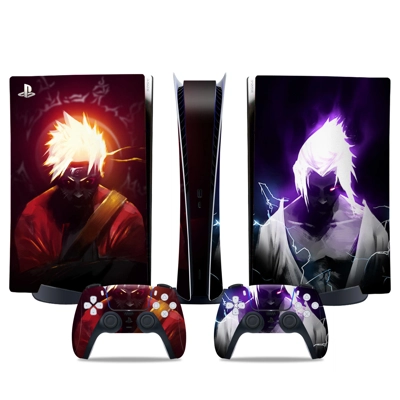 Naruto decal skin for PS5 Digital Console and two Controllers