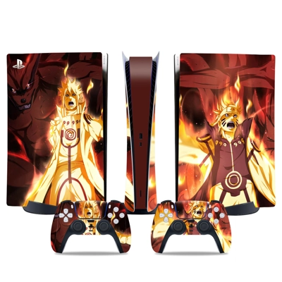 Naruto decal skin for PS5 Digital Console and two Controllers