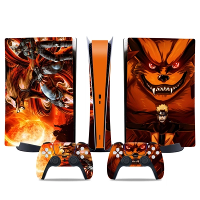 Naruto decal skin for PS5 Digital Console and two Controllers