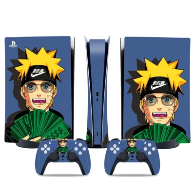 Naruto decal skin for PS5 Digital Console and two Controllers