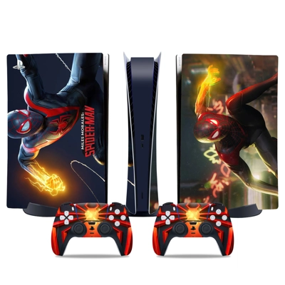 Spiderman decal skin for PS5 Digital Console and two Controllers