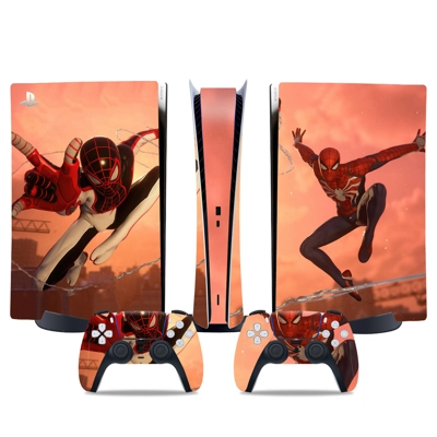Spiderman decal skin for PS5 Digital Console and two Controllers