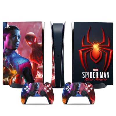 Spiderman decal skin for PS5 Digital Console and two Controllers