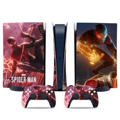 Spiderman decal skin for PS5 Digital Console and two Controllers