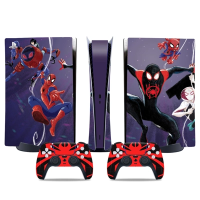 Spiderman decal skin for PS5 Digital Console and two Controllers