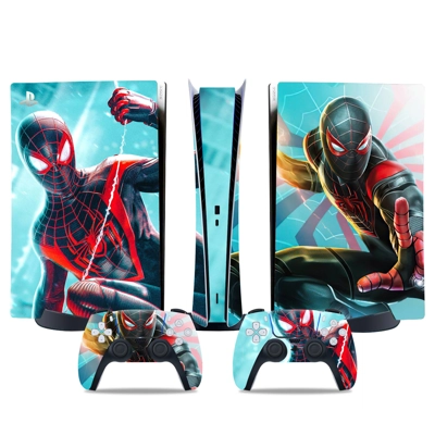 Spiderman decal skin for PS5 Digital Console and two Controllers