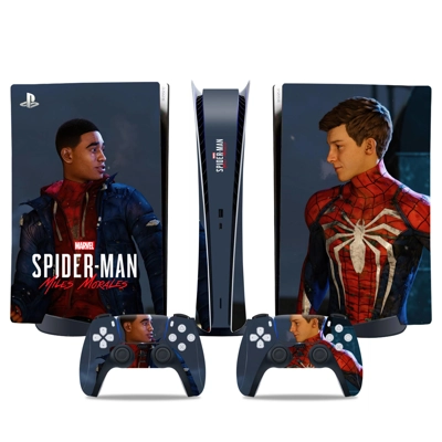 Spiderman decal skin for PS5 Digital Console and two Controllers