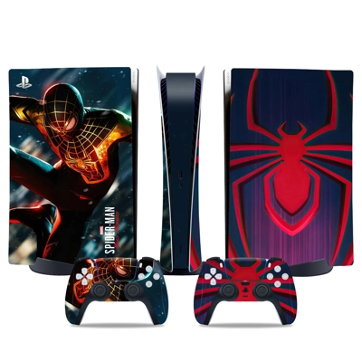 Spiderman decal skin for PS5 Digital Console and two Controllers