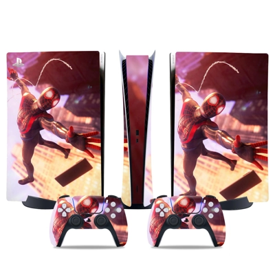 Spiderman decal skin for PS5 Digital Console and two Controllers