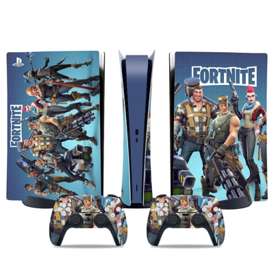 Fortnite decal skin for PS5 Digital Console and two Contro..