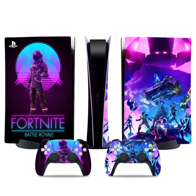 Fortnite decal skin for PS5 Digital Console and two Contro..