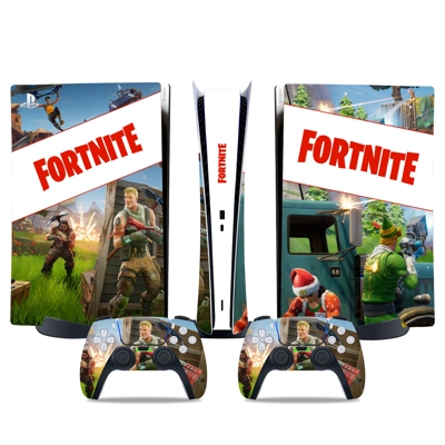 Fortnite decal skin for PS5 Digital Console and two Controllers