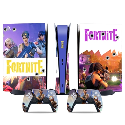 Fortnite decal skin for PS5 Digital Console and two Controllers