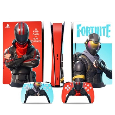Fortnite decal skin for PS5 Digital Console and two Controllers