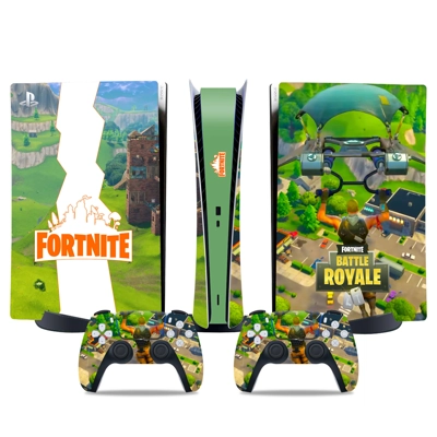 Fortnite decal skin for PS5 Digital Console and two Controllers