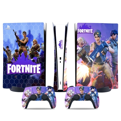 Fortnite decal skin for PS5 Digital Console and two Controllers