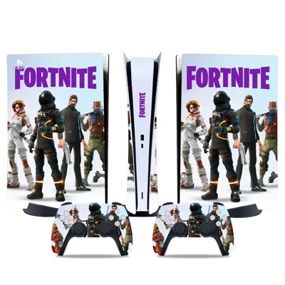 Fortnite decal skin for PS5 Digital Console and two Controllers