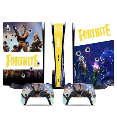 Fortnite decal skin for PS5 Digital Console and two Controllers