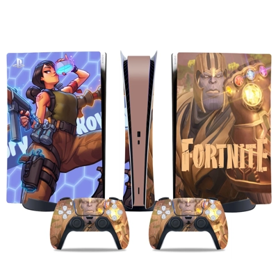 Fortnite decal skin for PS5 Digital Console and two Controllers