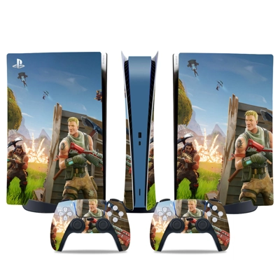Fortnite decal skin for PS5 Digital Console and two Controllers