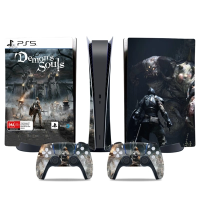 Demons Souls decal skin for PS5 Digital Console and two Co..