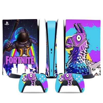 Fortnite decal skin for PS5 Digital Console and two Controllers