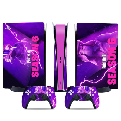 Fortnite decal skin for PS5 Digital Console and two Controllers